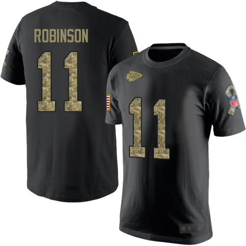 Men Kansas City Chiefs #11 Robinson Demarcus Black Camo Salute to Service T-Shirt